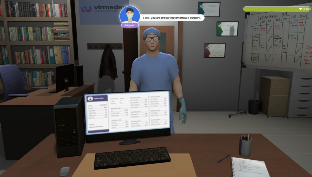 Preoperative meeting in virtual OR
